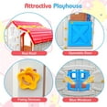 thumbnail image 3 of Amijoy Kids Cottage Playhouse, Toddler Pretend Playhouse w/ Lockable Door & Openable Window, Plastic Indoor Outdoor Fantasy Playhouse, 3 of 7