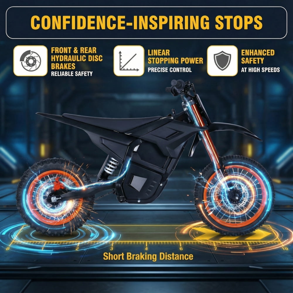 M5 Electric Dirt Bike 2000W 48V 20Ah 31 mph Off-Road 1-Seater E-Bike for Teens