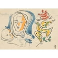 thumbnail image 2 of Mikuláš Galanda 24x18 Gold Ornate Framed and Double Matted Museum Art Print Titled - Mother with Baby and Dove (1936-1937), 2 of 4