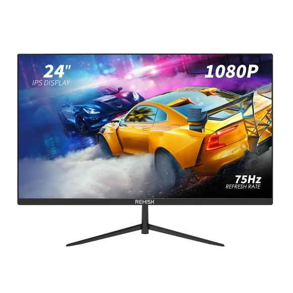 24 inch IPS FHD 1080P 75Hz Gaming Monitor VESA 75*75mm 1ms Response Time FreeSync & G-sync Compatible 24 inch monitor with HDMI 1.4 DisplayPort 1.2 computer monitor Low-Blue Light