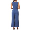 thumbnail image 3 of INSPIRE CHIC Women's Sleeveless Jumpsuits Tie Waist Stretchy Long Pant Romper Jumpsuit with Pockets S Blue, 3 of 6