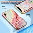 thumbnail image 3 of CASEFIV for iPhone Xs Max Case,Marble Pattern 3 in 1 Heavy Duty Shockproof Full Body Rugged Hard PC+Soft Silicone Drop Protective Cover for Women Girls,Rose Gold, 3 of 8