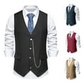 thumbnail image 1 of Qertyioot Independence Day Men Solid Fashion Retro Have Pockets Button V-neck Tanks Tops Blouse, 1 of 7