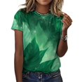 thumbnail image 3 of Palm Print T-Shirt O Neck Oversize T-Shirts Short Sleeve Classic Tees Women Summer Graphic Tops, 3 of 5