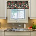 thumbnail image 2 of Yayeee Kitchen Valance Rod Pocket 54" x 18" Living Room Window Curtain, Black Christmas Holly, 2 of 6