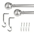 thumbnail image 4 of Lumi 36 in. - 72 in. Telescoping 1 in. Single Curtain Rod Kit in Brushed Nickel with Ball Finial, 4 of 4