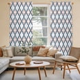 thumbnail image 3 of White Orange Moroccan Kitchen Curtains, Geometric Abstract Art Light Filtering Window Curtain Panels, 2Pcs Rod Pocket Window Treatments Set for Living Room Bathroom Bedroom 52x72 Inches, 3 of 9