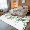 thumbnail image 5 of 5x8 Area Rugs, Flowers Eucalyptus Non-Skid Rubber Backing Large Rectangle Rugs - Living Room Bedroom Home Office, Rustic Botanical Daisy Leaves Floral Indoor Floor Mat Carpets Washable Rug, 5 of 9