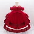 thumbnail image 6 of Toddler Girls Dresses Red Sleeveless Princess Birthday Dresses for Girls Cute Clothes for Girls 18-24 Months, 6 of 8
