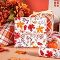 thumbnail image 4 of Fall Reversible Wrapping Paper Roll, Maple Leaf with Hello Autumn Chestnut & Classic Plaid Print for Autumn, Thanksgiving Gift Wrap, DIY Craft, Mini Roll, 17 inches x 32.8 Feet (46.45 sq.ft.), 4 of 17