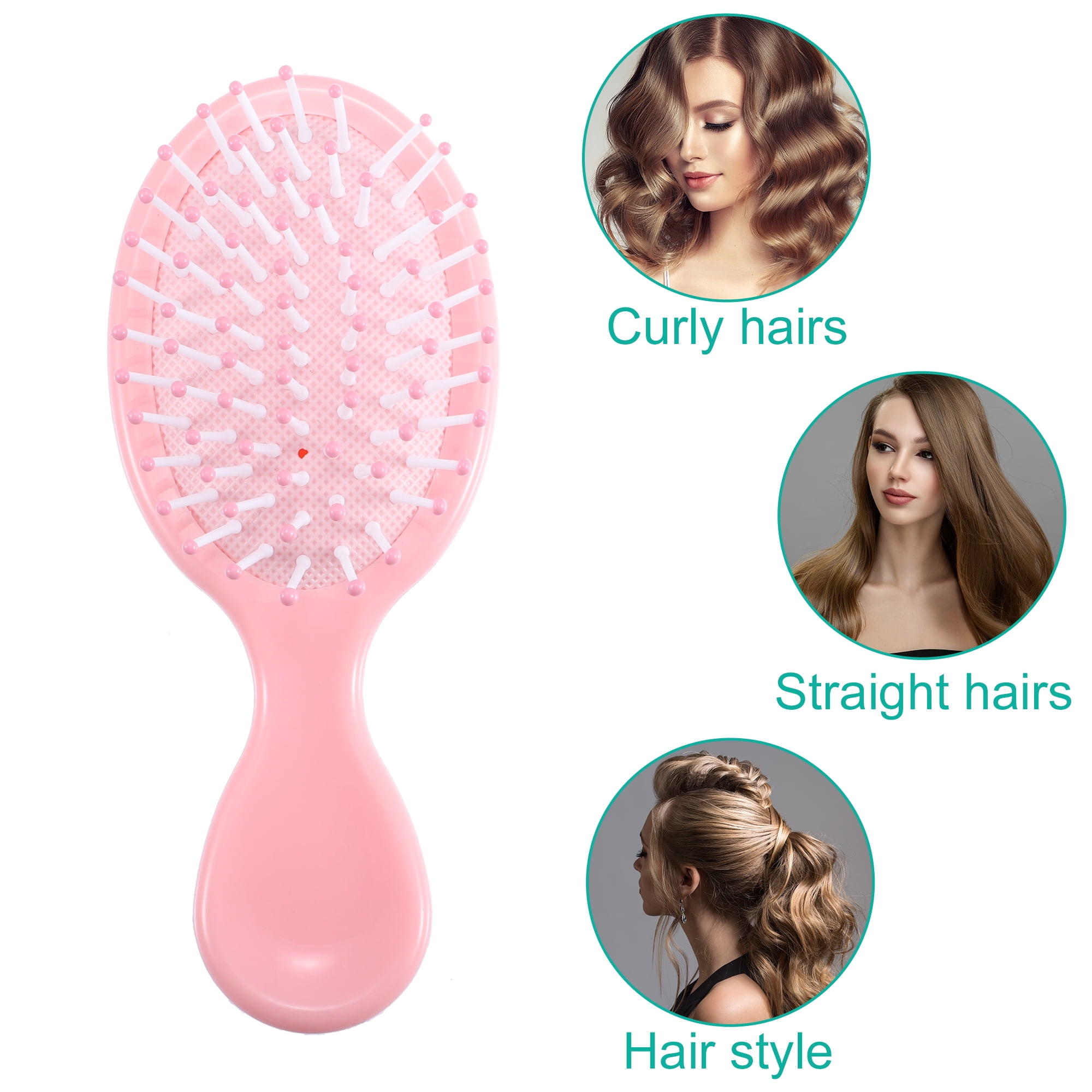 Unique Bargains 1Pc Pocket Detangling Brush Pink