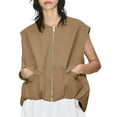 thumbnail image 2 of Bixock Women Outerwear Fall and Winter Zipper Pocket Sleeveless No Hood Casual Jacket, 2 of 5