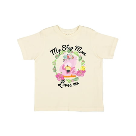 

Inktastic Baby Flamingo My Step Mom Loves Me in Flower Wreath Gift Toddler Boy or Toddler Girl T-Shirt