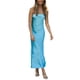 thumbnail image 2 of Txlixc Vestido con Hombros Descubiertos para Mujer, Color sólido Sin Espalda Correa elástica Superficie de Seda Una Pieza Elegante Vestido Largo de una Pieza Txlixc  Casual, 2 of 7
