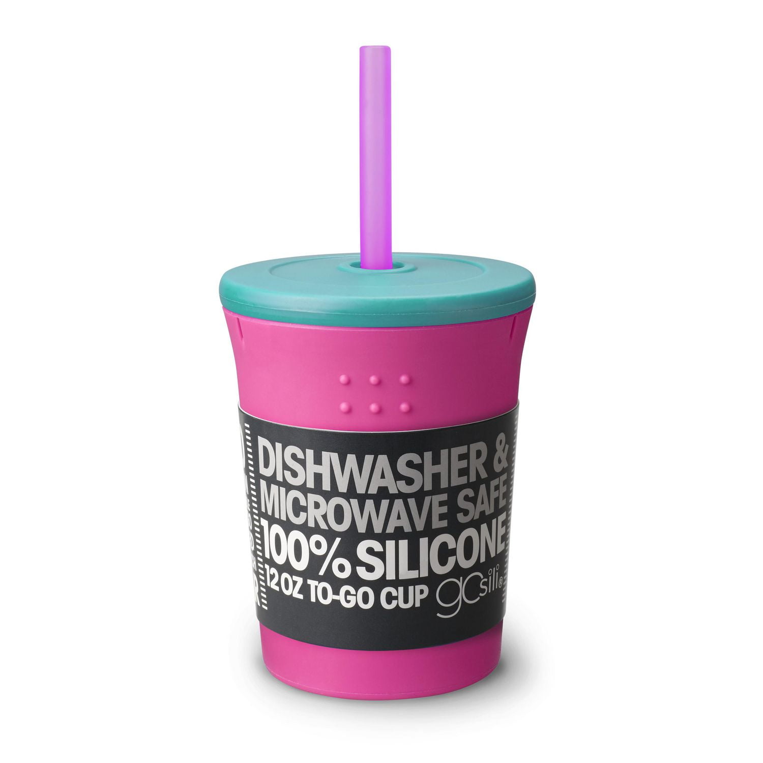 Tasse de paille GoSili, 12 oz. Baie/Mer