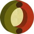 thumbnail image 1 of Ahgly Company Machine Washable Indoor Round Transitional Metallic Gold Area Rugs, 3' Round, 1 of 7