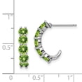 thumbnail image 2 of 925 Sterling Silver Polished Post Peridot J-hoop Earrings 19x5mm Wide Hoop Earring for Women, 2 of 2