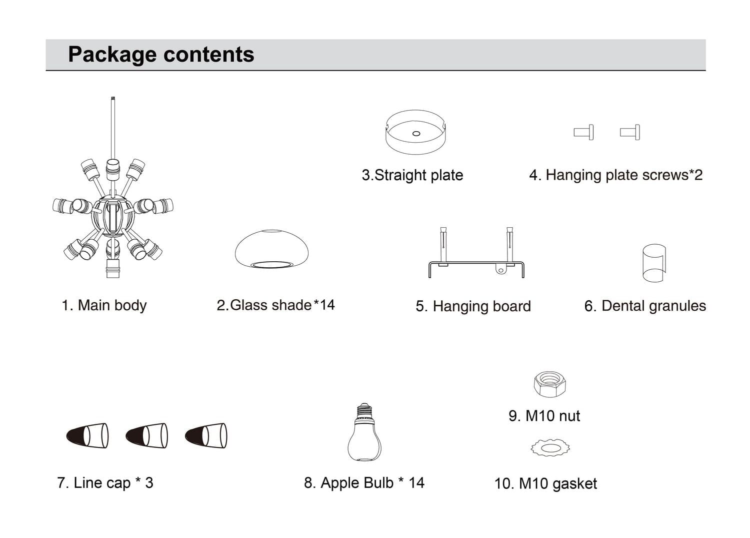 MAGNIFIQUE CHANDELIER EN FORME DE PISSENLIT AVEC 14 AMPOULES LED
