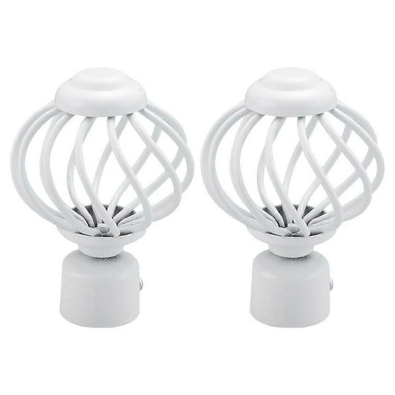 2pcs Curtain Pole Finials Iron Curtain Rod End Cap Finials For Curtain Decoration
