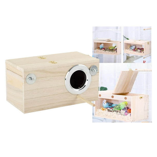 Cría de aves Casa de anidación de madera Casa de apareamiento para pájaros, lugar cómodo para S Apertura derecha Cola Pajarera al aire libre
