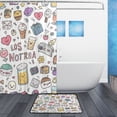 thumbnail image 2 of Modern Shower Curtain Set ,Waterproof Bathroom Shower Curtain Decorative Set with 12 pcs Hooks,Dotted Plastic Base Non-slip Durable 66 x 72in Party Elements, 2 of 7