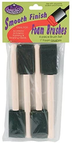Royal Brush Foam Brush 4-Pack - Foam Brush Value Pack 1' Width - Disposable Foam Paint Brushes