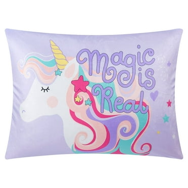 Your Zone Unicorn Purple Soft Mink Bed Pillow, 20" x 26"