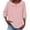 Pink, variant on Vekome 3/4 Sleeve Tops for Women Plus Size Shirts Collared Casual Tee Shirts Solid Color Summer Pullover Tops Pink XL