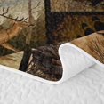 thumbnail image 5 of Erosebridal Brown Patchwork Wildlife Quilt Full for Boys Men, Forest Animal Pike Fish Full Bedspread Sets, 3 Pieces, 5 of 7