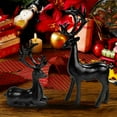 thumbnail image 5 of Reindeer Christmas Decoration 2Pcs Small Christmas Deer Figurines Resin Couple Reindeer Decor Tabletop Decorations Sitting & Standing Elk Sculpture Statues, 5 of 7
