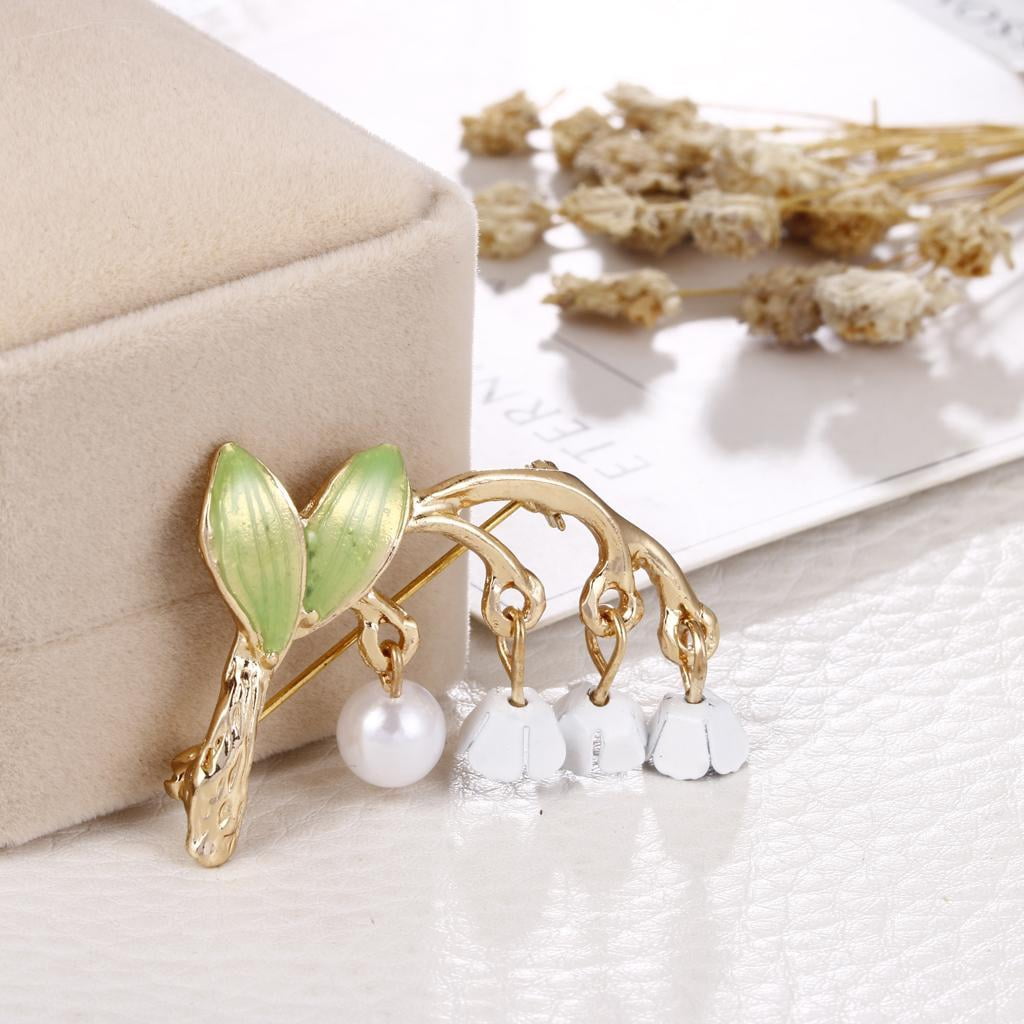 Segolike 5xConvallaria Brooch Pin Bridal Wedding Jewelry Scarf Clips