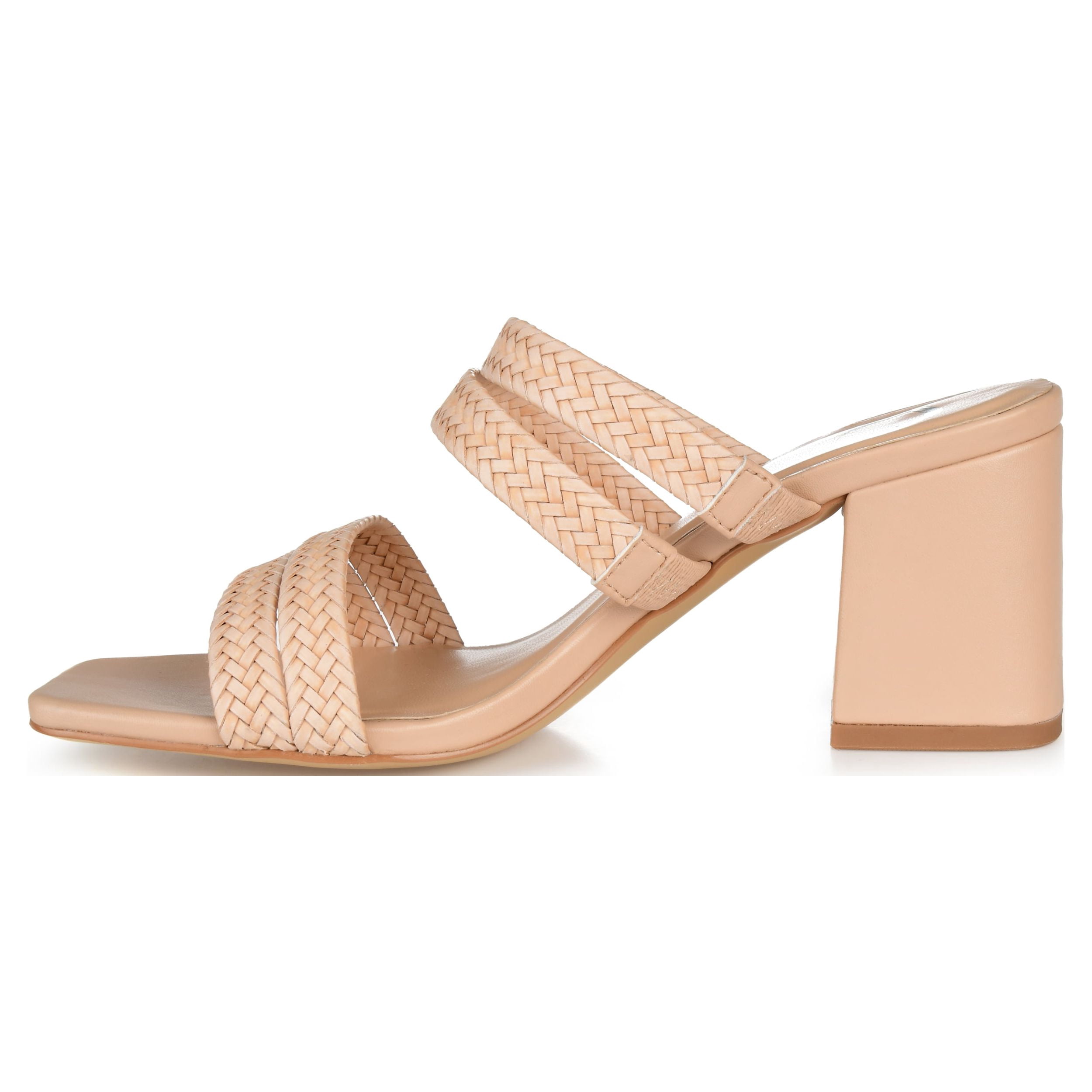 Journee Womens Natia Open Square Toe Block Heel Sandals, Widths Available