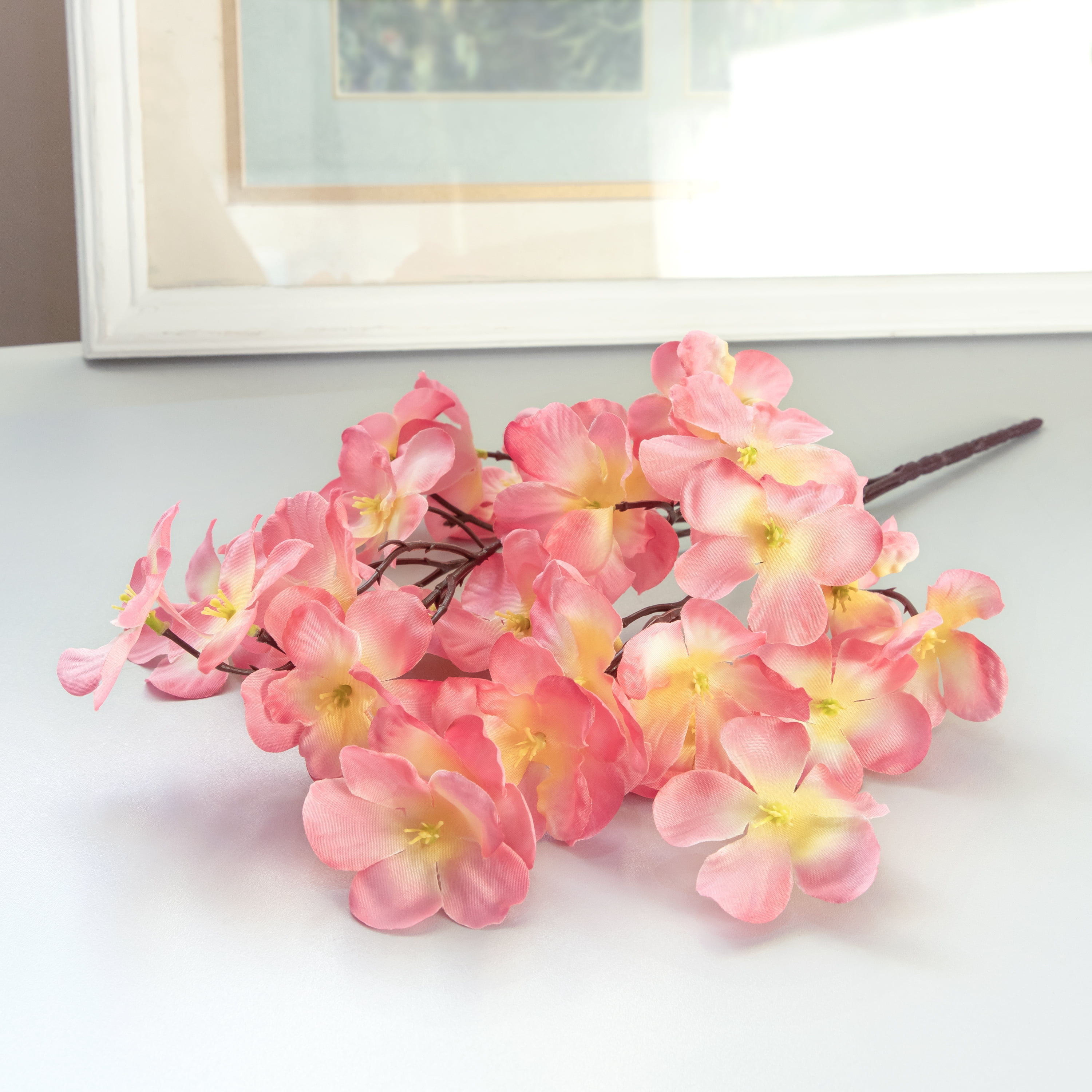 Mainstays 16" Artificial Silk Pink Cherry Blossom Pick
