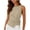 Khaki, variant on Womens Linen Cotton Crop Tank Tops Casual Side Tie Wrap Sleeveless Ruched Boat Neck Shirts Trendy Summer Beach Going Out Tops