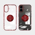 thumbnail image 2 of Compatible with iPhone 16 Case, with Ring Holder Kickstand Clear Soft Silicone with Car Magnetic Shockproof TPU Cover Transparent Phone Case Slim Thin for iPhone 16, Red, 2 of 6