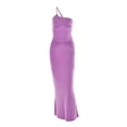 thumbnail image 1 of VISgogo Vestido de mujer sin mangas de color sólido, un hombro Correa de espagueti Sin espalda Ruched Skinny Fit Long Club Party One-Piece VISgogo moda, 1 of 6