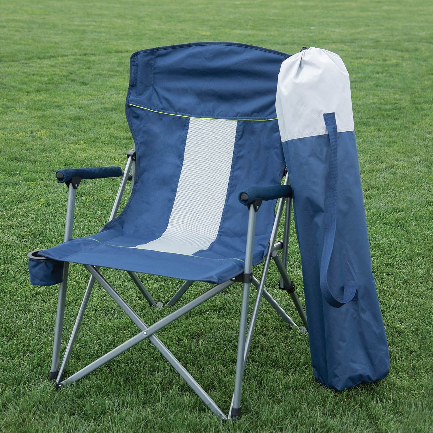 Member S Mark Folding Hard Arm Chair Blue Com