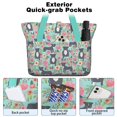 thumbnail image 2 of Tote Bag for Women - Cute Pitbull Terriers Dog and Flowers Shoulder Bag - Large Utility Work Duffle Bag with Zipper Handbag for Travel, Work, Sprots, 2 of 5