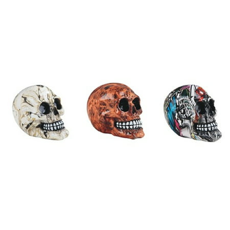 Human Skulls Halloween Figurines 3 Piece Set Skeleton Decoration Décor New