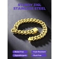 thumbnail image 3 of Pulsera Richsteel de acero inoxidable chapado en oro para hombre, 3 of 7
