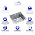 thumbnail image 7 of Transolid Trs_K-Mtsb252212-Ml2 25" Drop In Single Basin Stainless Steel Utility Sink -, 7 of 7
