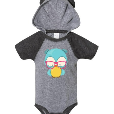 

Inktastic Hipster Owl Owl With Glasses Blue Owl Gift Baby Boy or Baby Girl Bodysuit