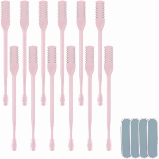 2025 Nasal Hair Cutter with Ear Pick, 360° Rotating Trimmer (Pink-12pcs)