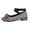 Grey, variant on Elegant Summer Casual Pointed Toe Low Heel Flat Shoes with Rhinestone Strap and Bow Tie Detail for Women