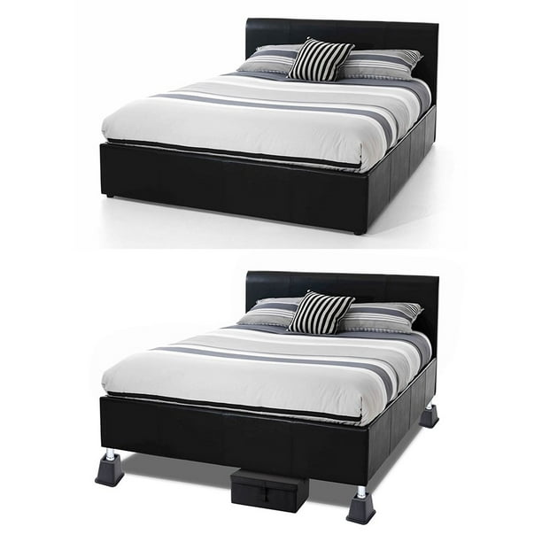 6 Inch Super Quality Black Bed Risers, Can You Put Bed Risers Under A Box Spring Without Frame