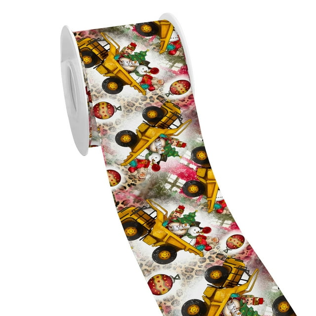 Holiday Merry Christmas Decoration Pattern Printed Grosgrain Satin Ribbon for Gift Wrapping Hair Bow Craft Accessory 50 Yards Jiayi