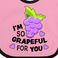 thumbnail image 4 of Inktastic Im So Grapeful for You with Cute Grapes Boys or Girls Baby Bib, 4 of 4