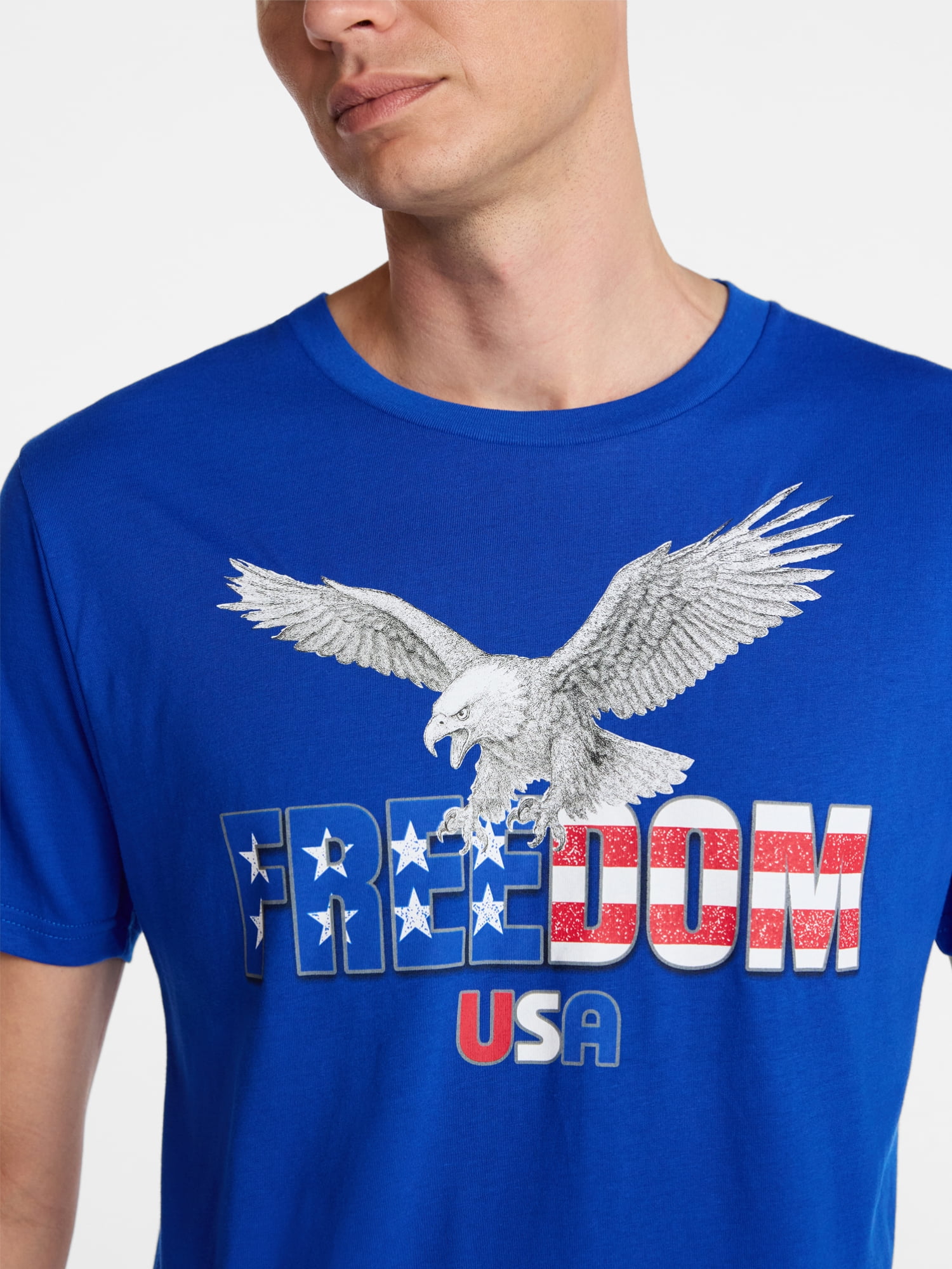 Americana Men's and Big Men's Freedom Eagle Graphic Tee Shirt from Way to Celebrate, Sizes XS-3XLT