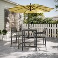thumbnail image 1 of CorLiving Galant Ensemble de Bar d'Extérieur 3 Pcs en Aluminium et Polymère Résistant aux Intempéries avec 2 Chaises de Bar et Table, Gris, 1 of 9