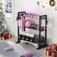 thumbnail image 2 of Rack para mancuernas niffgaff de 3 niveles, capacidad de 204 kg, ajustable, 2 of 8